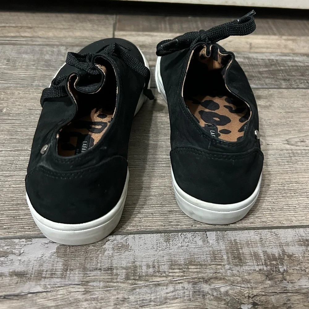 Lafayette 148 Women's Black leopard Petara Sneaker Tennis Shoe